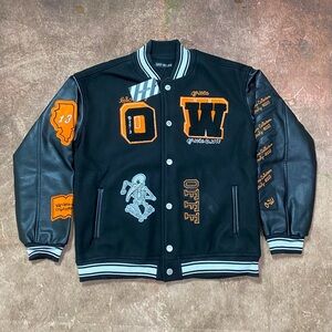 Off-White Black And Orange Baseball Jacket